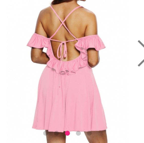 Dresses & Skirts - Pink Backless Skater Dress.Size S.